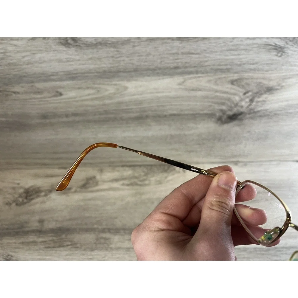 TEMPO 009 Tort Gold AUTHENTIC DESIGNER‎ EYEGLASSES 53-21-150 FRAMES ONLY